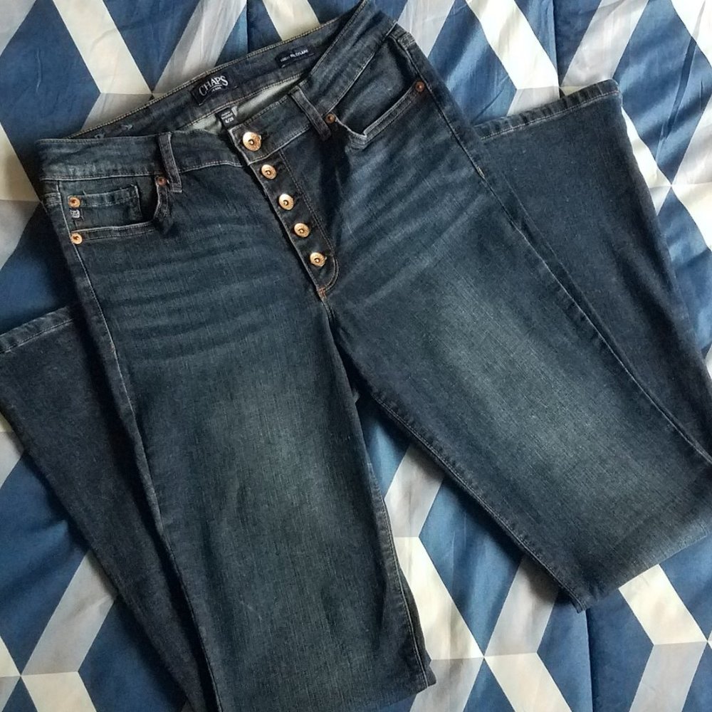 CHAPS Women's High Rise Flare Jean